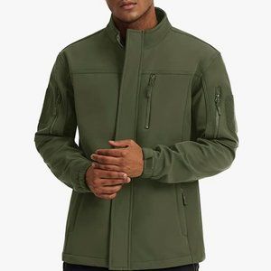 TACVASEN Men's Tactical Jackets Water Resistant Softshell Jacket Fleece Lined